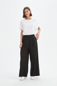 Tirelli Deep Cuff Palazzo Pant Black