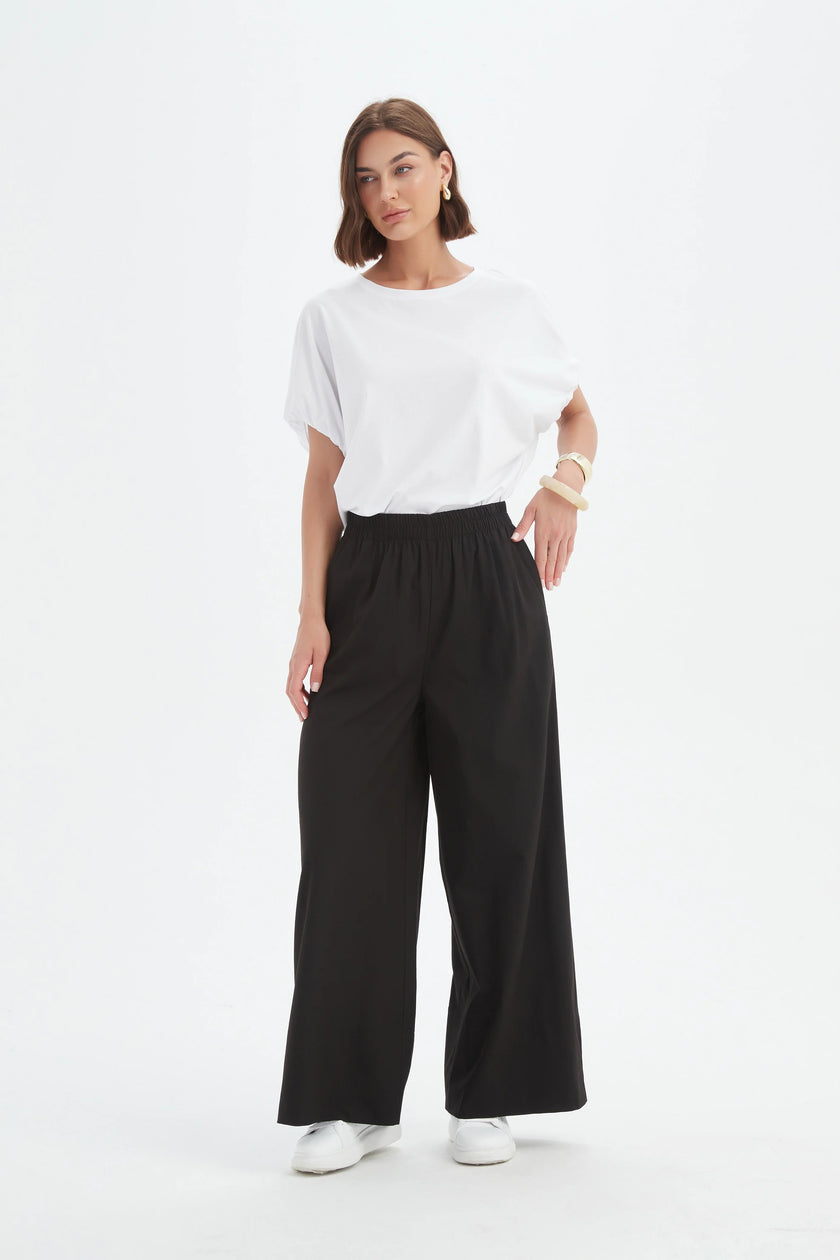 Tirelli Deep Cuff Palazzo Pant Black