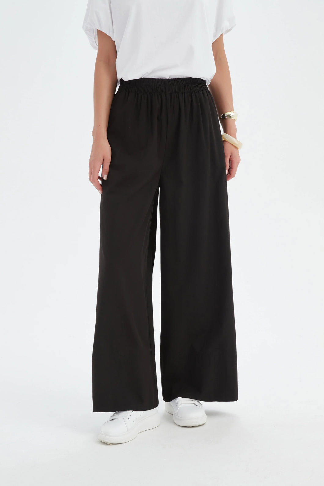 Tirelli Deep Cuff Palazzo Pant Black