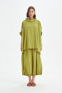 Tirelli Statement Neck Tunic Split Pea