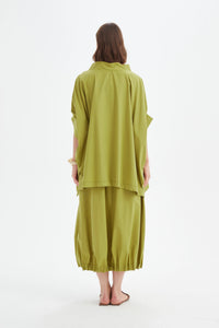 Tirelli Statement Neck Tunic Split Pea
