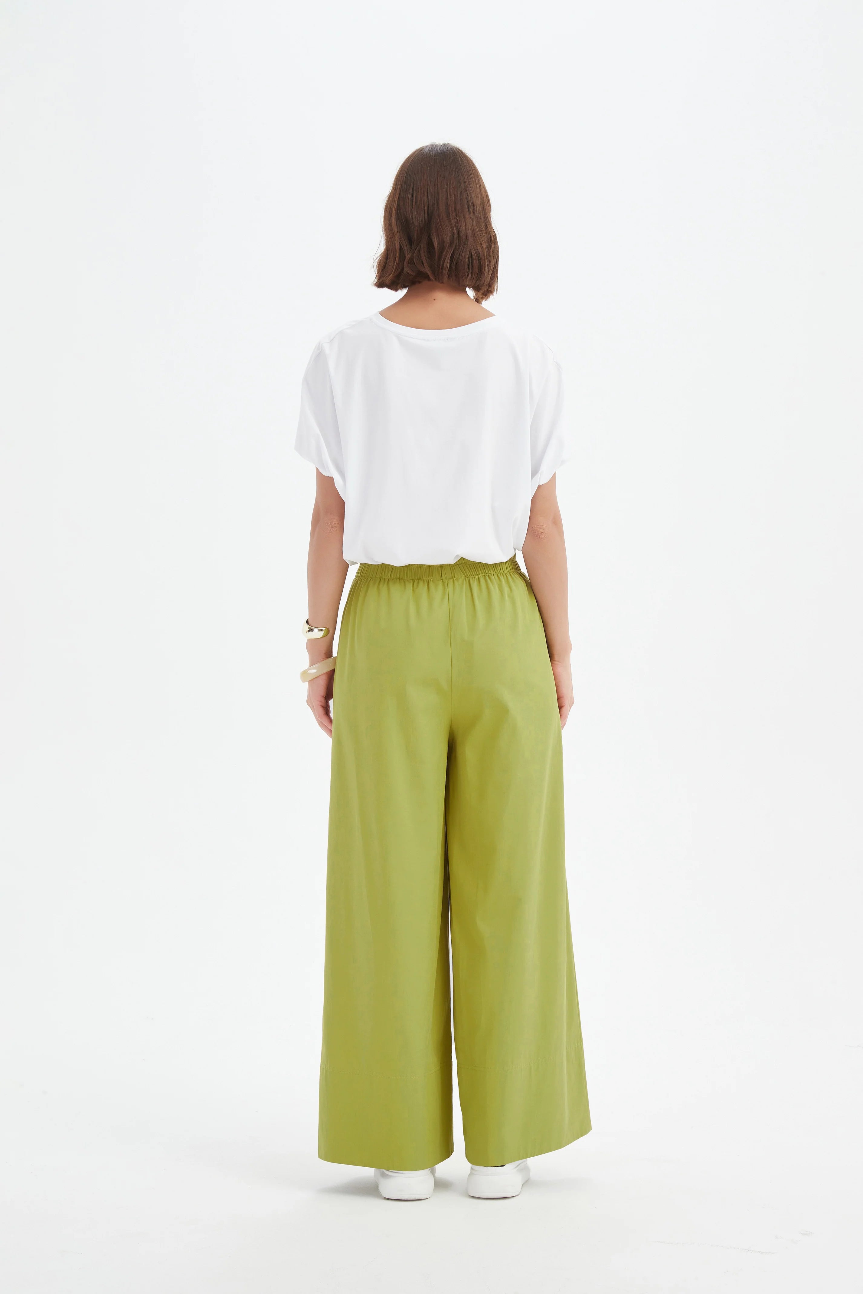 Tirelli Deep Cuff Palazzo Pant Chartreuse
