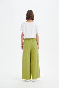 Tirelli Deep Cuff Palazzo Pant Chartreuse