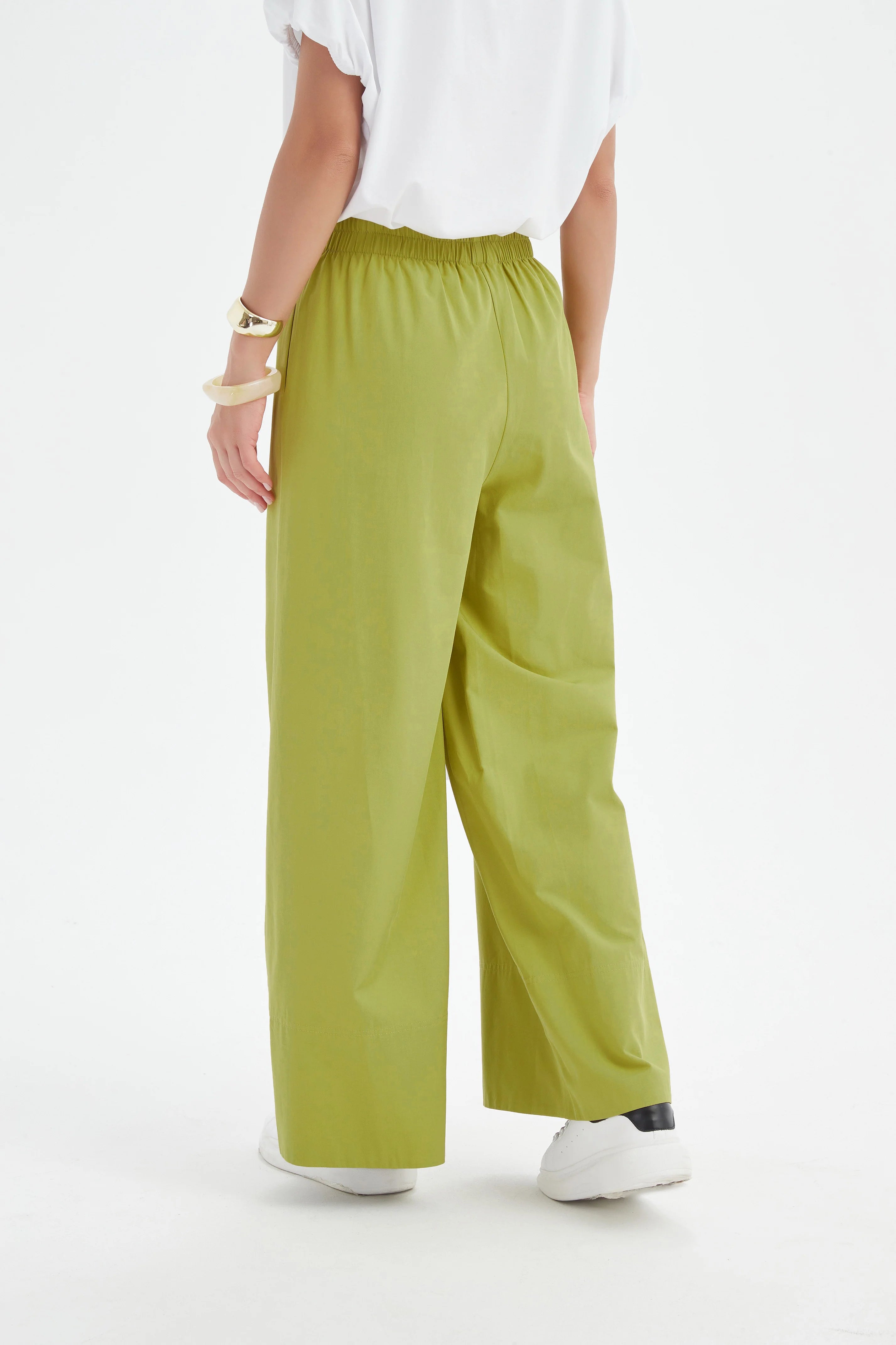 Tirelli Deep Cuff Palazzo Pant Chartreuse