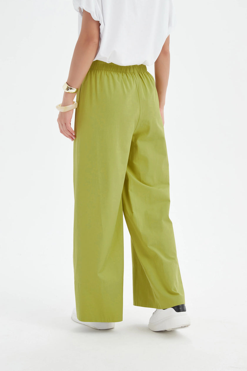 Tirelli Deep Cuff Palazzo Pant Chartreuse
