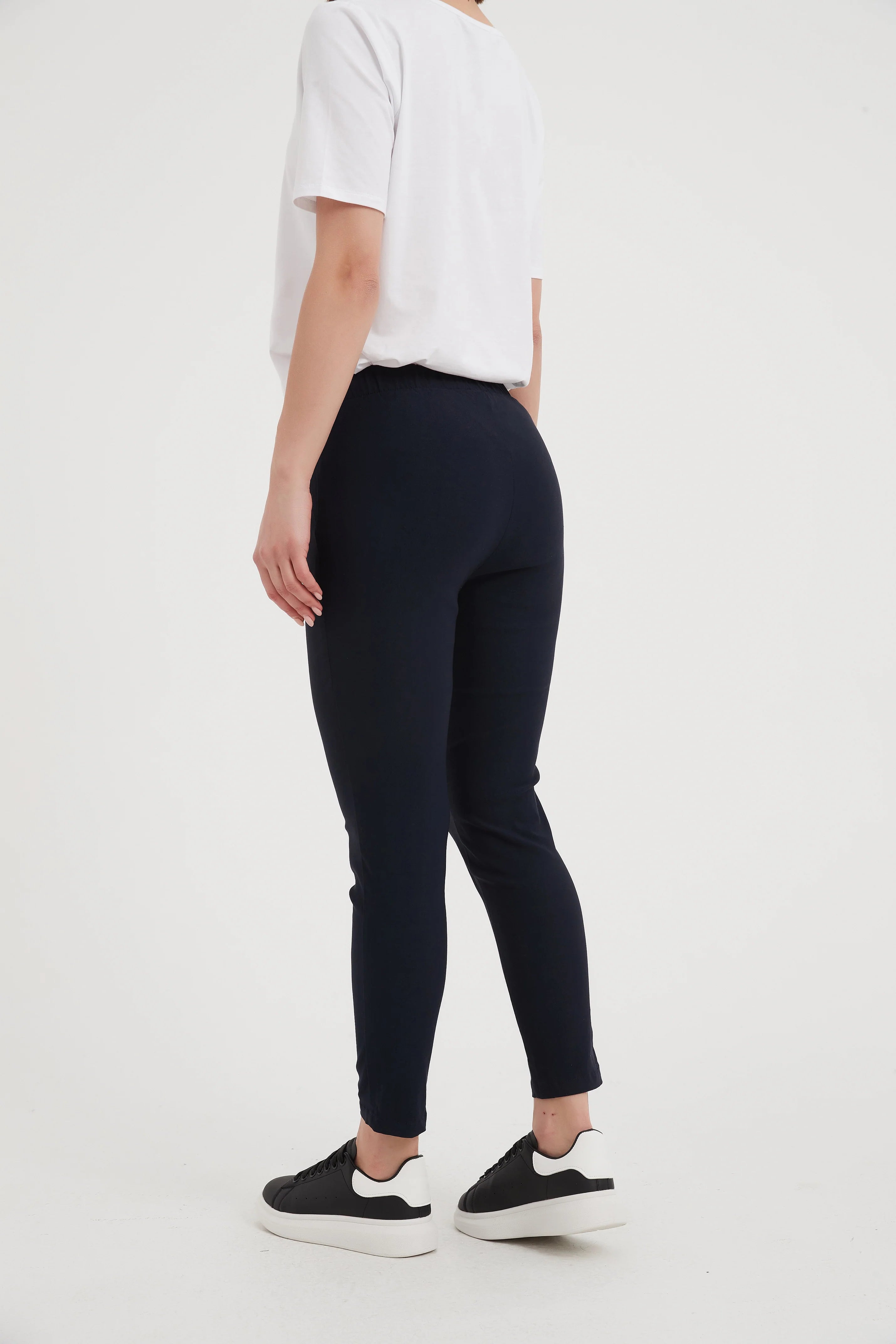 Tirelli Straight CROP Pant High Ankle Navy