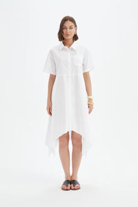 Tirelli Hanky Hem Shirt Dress White