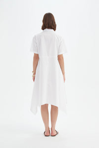 Tirelli Hanky Hem Shirt Dress White