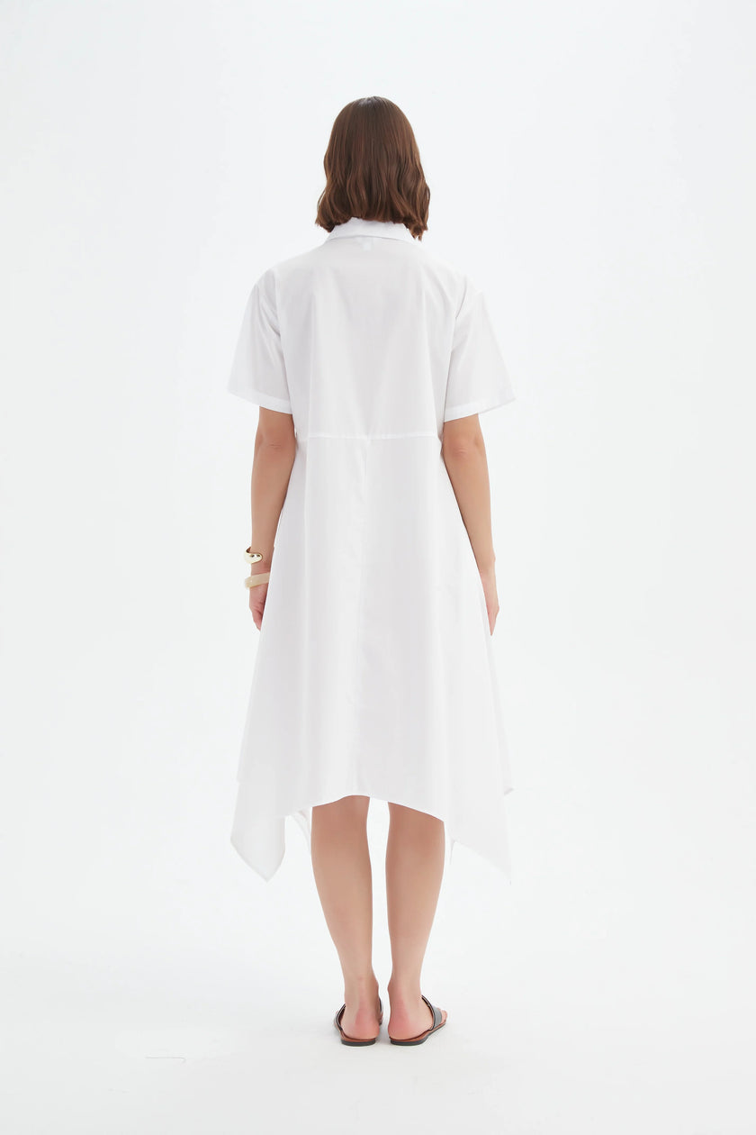 Tirelli Hanky Hem Shirt Dress White