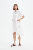 Tirelli Hanky Hem Shirt Dress White