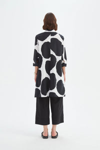 Tirelli Handkerchief Hem Print Shirt Black/White Spot