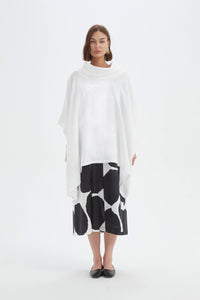 Tirelli Oversized Collar Poncho White
