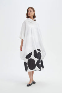 Tirelli Oversized Collar Poncho White