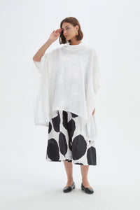 Tirelli Oversized Collar Poncho White