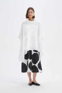 Tirelli Oversized Collar Poncho White