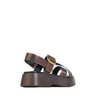 EOS Barista Platform Sandals Chestnut Leather