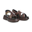 EOS Barista Platform Sandals Chestnut Leather