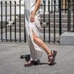EOS Barista Platform Sandals Chestnut Leather