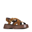 EOS Barista Platform Sandals Tobacco Suede