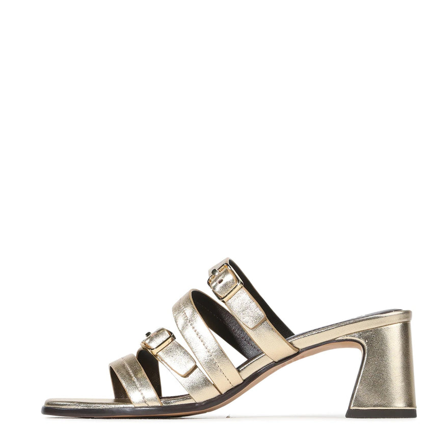 EOS Bas Slide Heels Soft Gold Leather