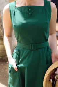 Elise Design Bee Linen Dress Green