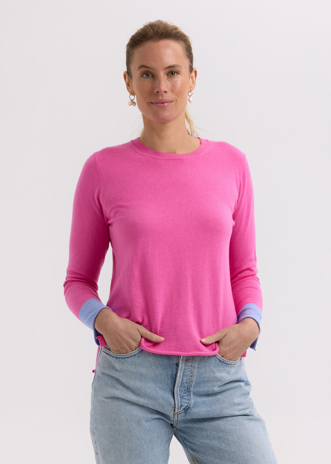 Zaket & Plover Elbow Patch Jumper Pink