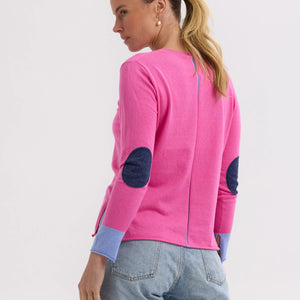 Zaket & Plover Elbow Patch Jumper Pink