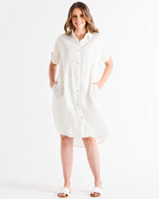 Load image into Gallery viewer, Betty Basics Lani Linen Shirt Dress White
