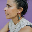 DENZ Birdcage & Bird Earrings Black/ Duckegg