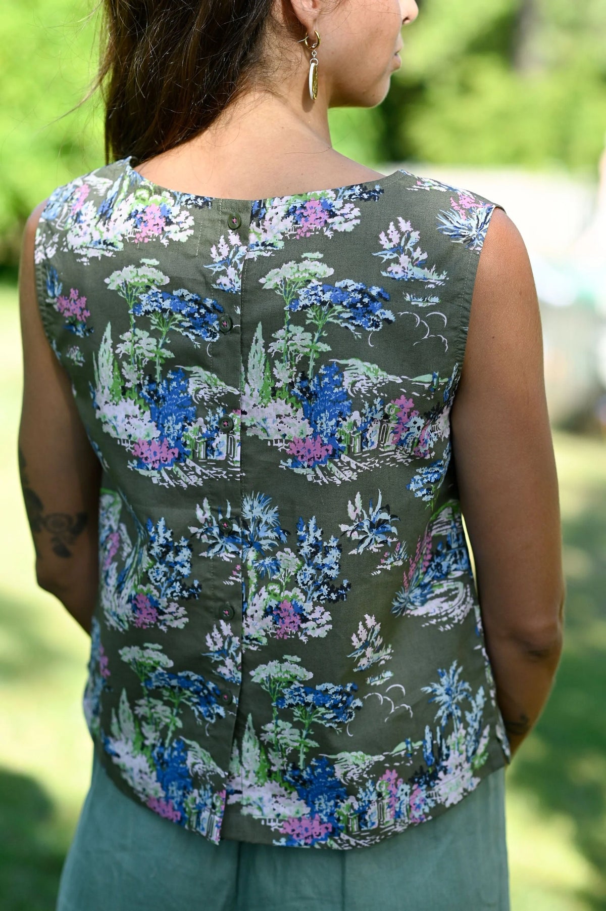 Lazybones Bridget Top Valencia Print