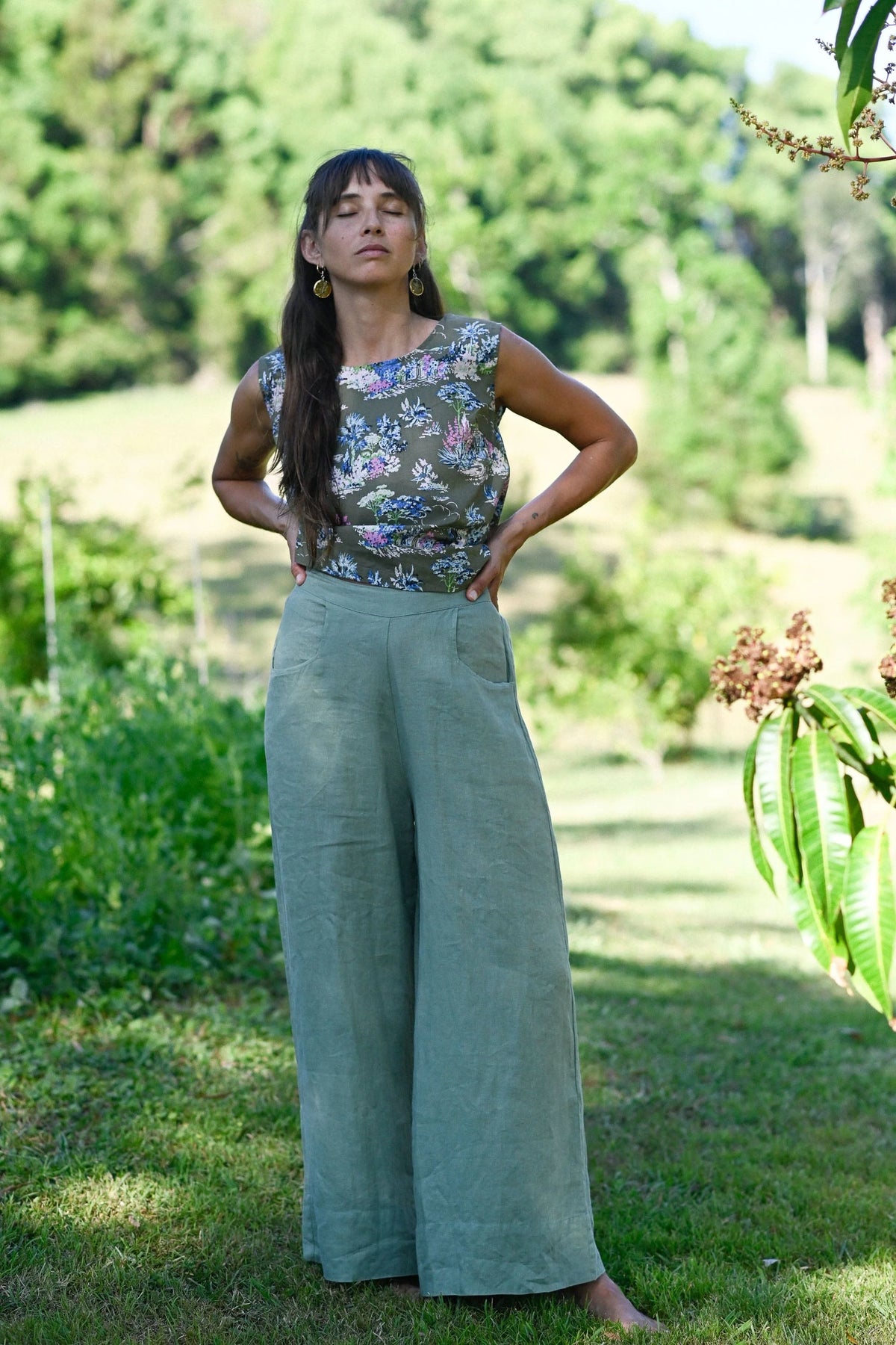 Lazybones Bridget Top Valencia Print