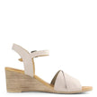 Bueno Josie Wedge Heels Silver Grey Leather