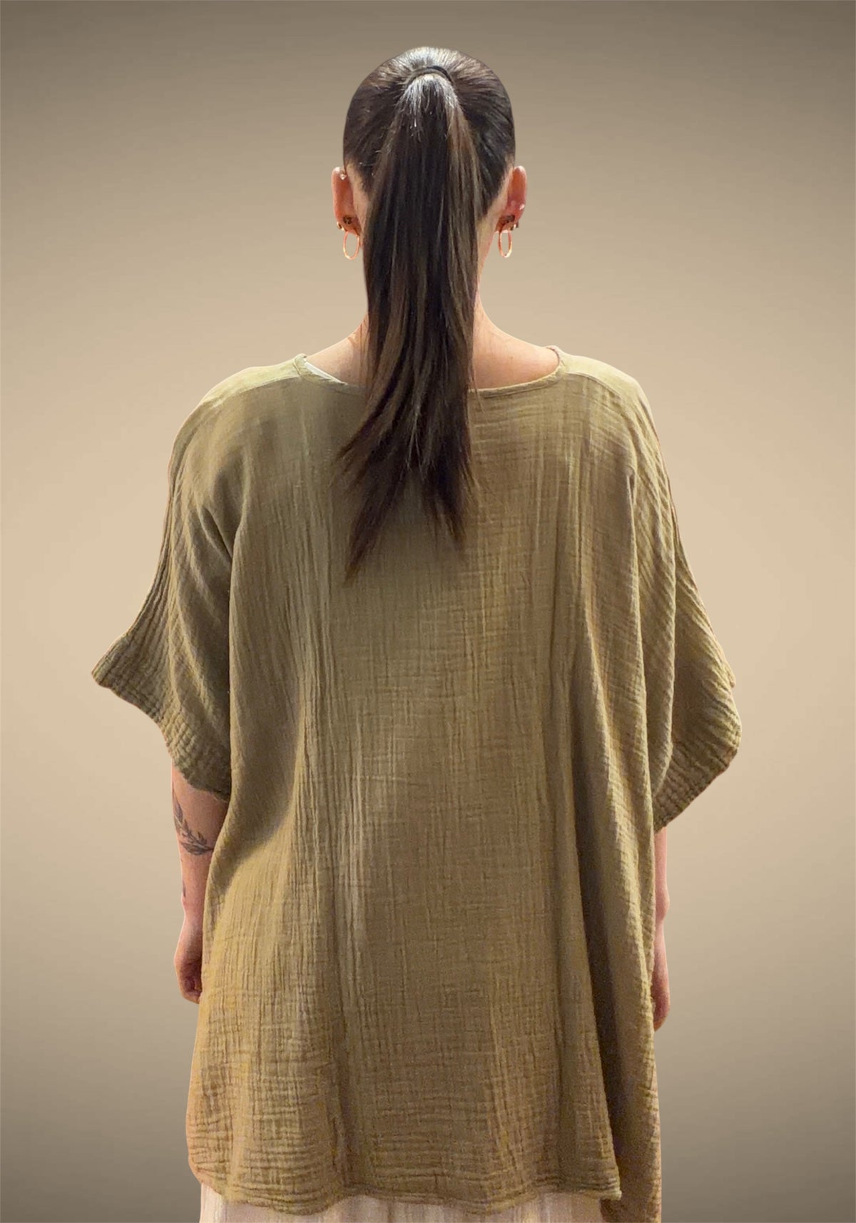 Tibet House LC01 Anjuna Cotton Poncho Olive