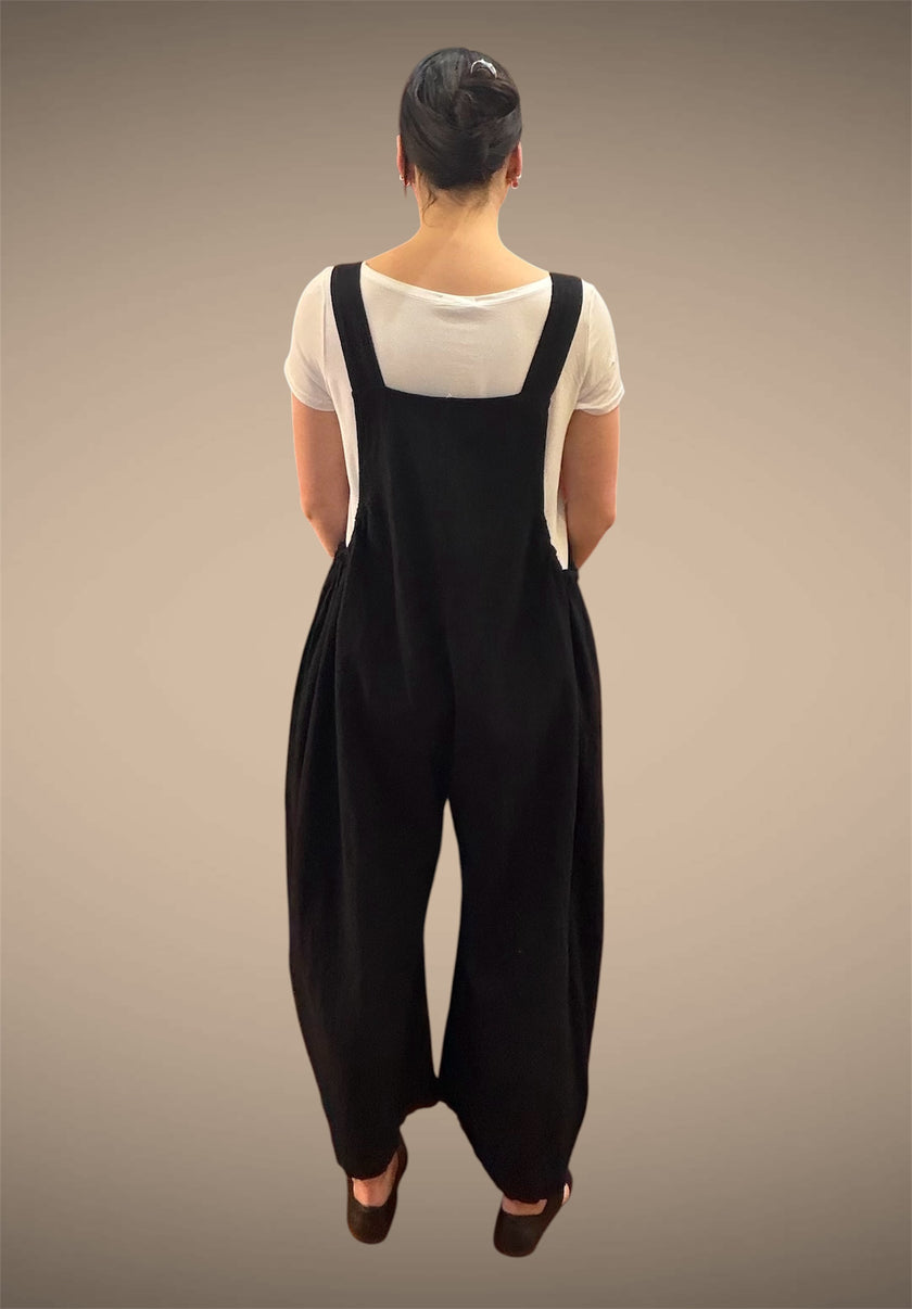 Tibet House AS41 Thick Cotton 3 Pocket Overalls Black