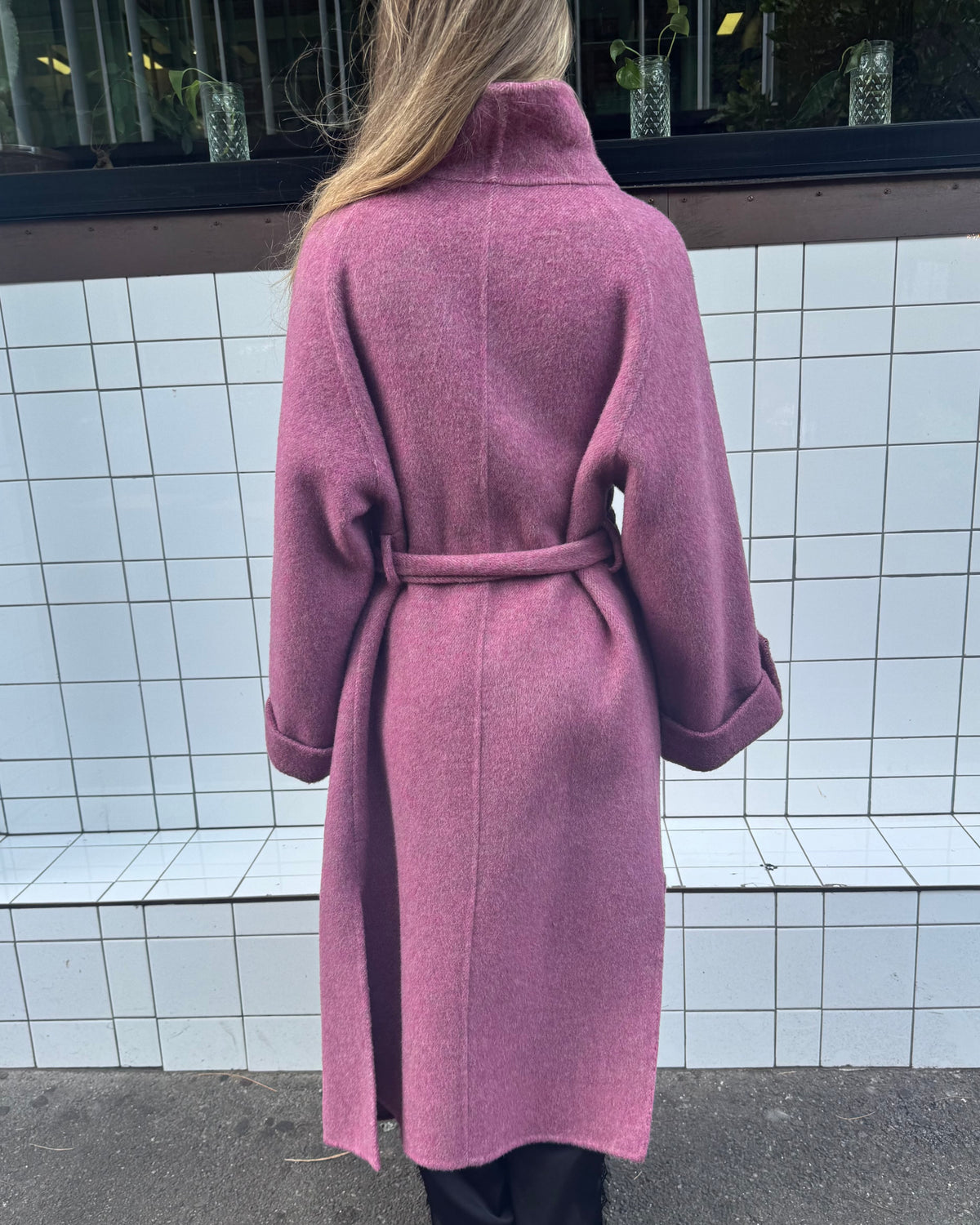 Cinnamon Creations Wool Blend Trenchcoat Pink