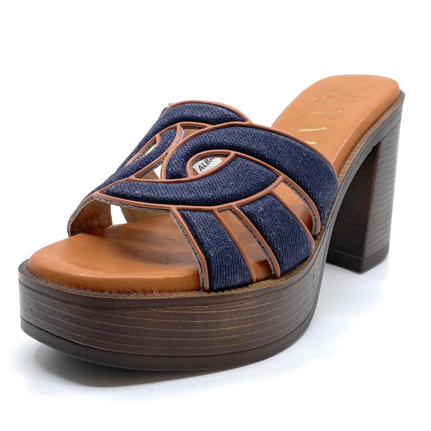Vayah Alba Navy Jeans Leather