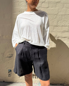 Milkman W Linen Short Black Pie