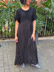 Indulge Me Rouched Top & Rouched Dots in Skirt Dress Black