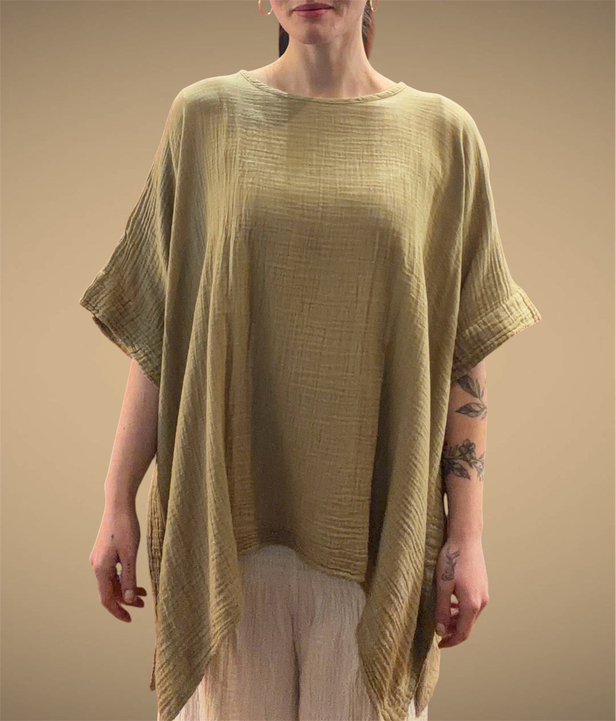 Tibet House LC01 Anjuna Cotton Poncho Olive