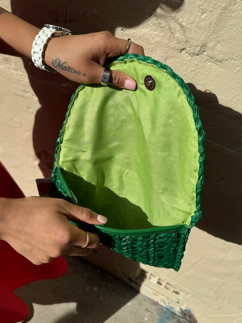 Free Spirit Australia Woven Clutch Green