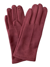 Load image into Gallery viewer, Cinnamon Creations Plain Suedette Gloves Wine
