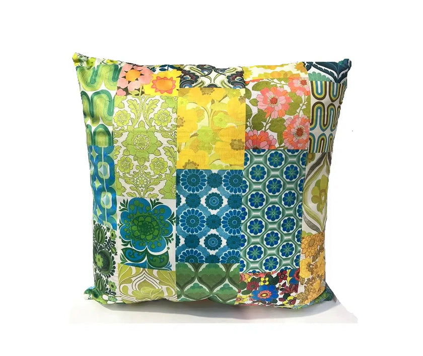 Anna Chandler Velvet Cushion Square 70's Green