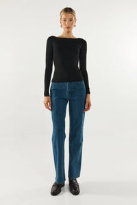 Madison The Label Caden Long Sleeve Top Black