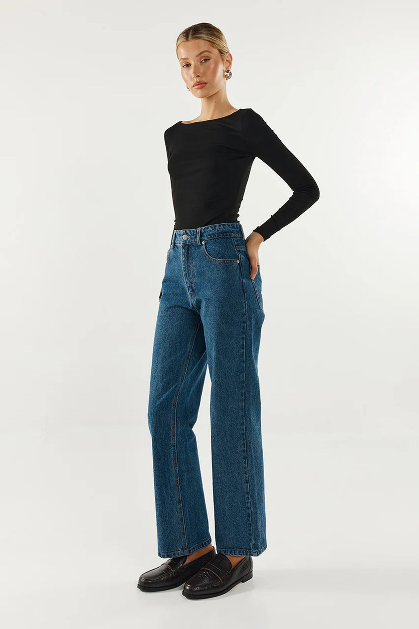 Madison The Label Caden Long Sleeve Top Black