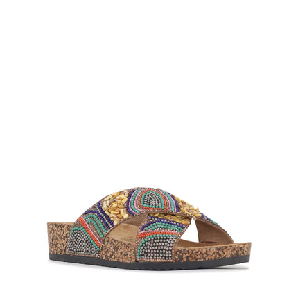 Los Cabos Capri Beaded Slides Multi