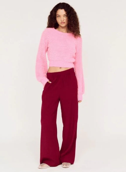 MINKPINK Clio Fluffy Knit Fuschia