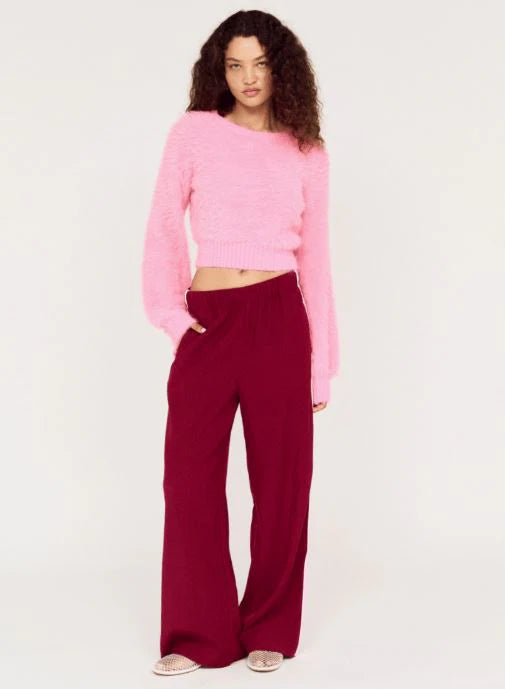 MINKPINK Clio Fluffy Knit Fuschia