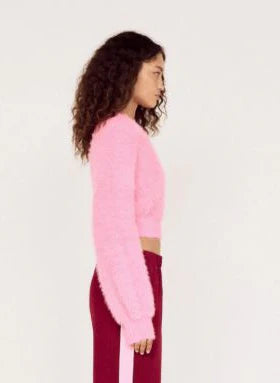 MINKPINK Clio Fluffy Knit Fuschia