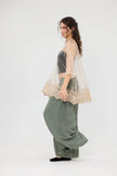Miss Rose Sister Violet Chantilly Lace Edged Top Champagne