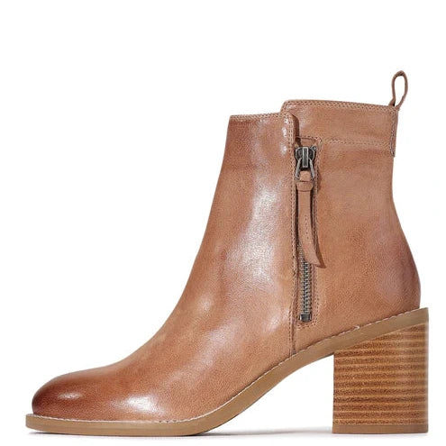 EOS Charity Zip Ankle Boot Latte Leather
